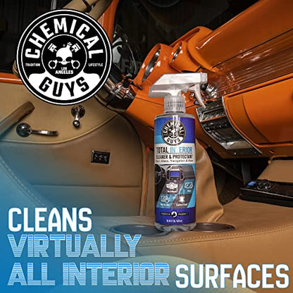 Chemical Guys, Total Interior Cleaner & Protectant for Cars, 16 oz, 2 Pack | Cleans dashboards, seats, door panels, trim and glass in one step, leaving a fresh, streak-free, factory-style look - size: 16 Fl Oz (Pack of 2), style: Fresh 2 Pack