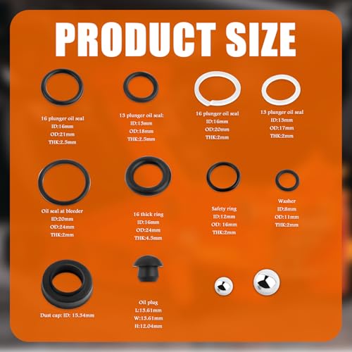 16PCS Hydraulic Jack Seal Kit,Professional Floor Jacks Oil Sealing Kitswith O Ring Seal & Oil Plug for Hydraulic Systems Sealing,3 Ton Floor Jack Parts Kit for Cars,SUVs,Truck