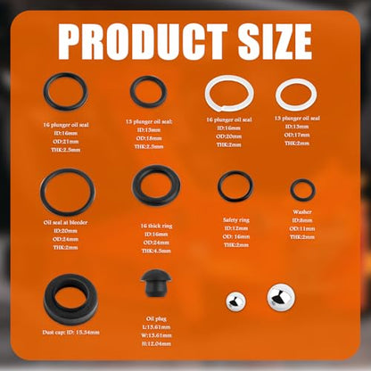 16PCS Hydraulic Jack Seal Kit,Professional Floor Jacks Oil Sealing Kitswith O Ring Seal & Oil Plug for Hydraulic Systems Sealing,3 Ton Floor Jack Parts Kit for Cars,SUVs,Truck