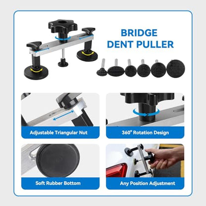 Dent Puller Kit for Car for Auto Body Dent Repair Door Dings and Creases | Adjustable PDR Tools,Paintless Repair Dent Kit,DIY Body Repair,Door Dings,Easy to Use for Both Beginners and Professionals