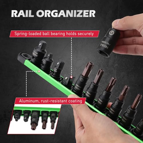 16 - Piece Tamper Proof Torx Star Bit Socket Set – T8-T60, 1/4", 3/8", 1/2" Drive with Magnetic Organizer, Includes Adapters for Garage & Workshop Use - style: 16PCS Torx T8–T60