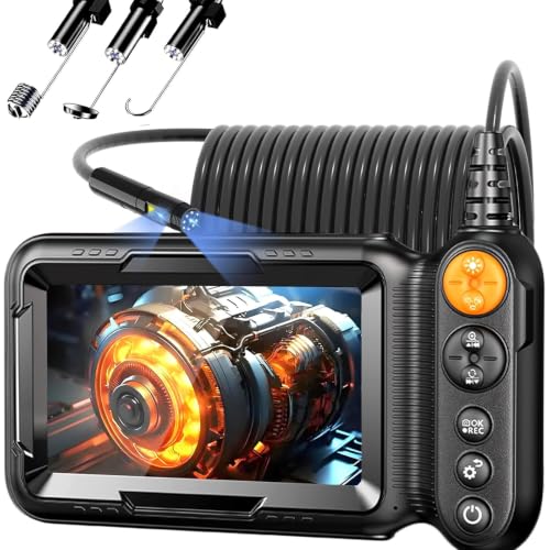 Daxiongmao Endoscope Camera with Light, Dual Lens 1080p HD Borescope, IP67 Waterproof Snake Camera – Ideal for Inspecting Walls, Vents, Automotive Engines, Pipes – A Great Tool Gift for Men (16.4ft) - size: 16.5FT G50 5" Borescope