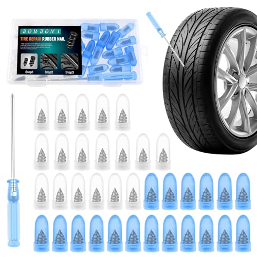 100 Pcs Tire Repair Rubber Nail Self Tapping Tire Repair Screws Kit for Trucks Motorcycles Cars and Other Vacuum Tire Vehicles