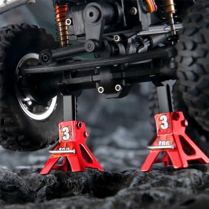 MORLORDY 2Pcs RC Jack Stands 3 Ton Adjustable Height Simulation Jack Stands for TRX4-M SCX24 1/18 1/24 Scale RC Crawler Car