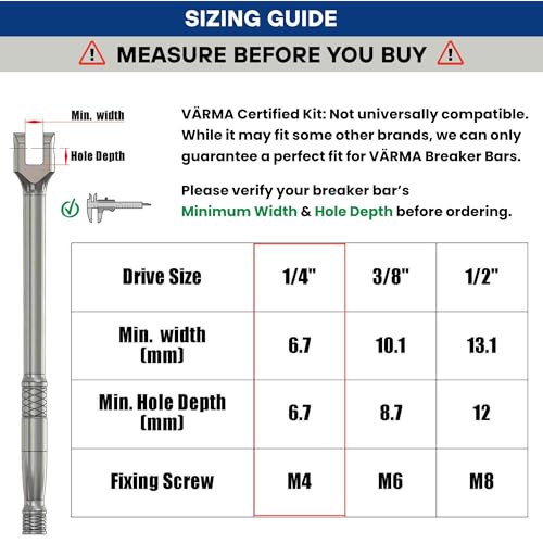 1/4" Breaker Bar Replacement Head Kit (2 PACK) – Advanced Washer-Tension Drive Head – Stays at Any Angle, No Flopping – CR-MO Breaker Bar Maintenance Pack with Drive Squares & Screws - size: 1/4" Drive