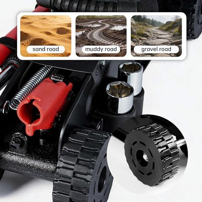 2 Ton (4,400 lbs) Hydraulic Off-Road Floor Jack with Big Wheels, Heavy-Duty Steel Construction, Adjustable Height Saddle for Trucks, SUVs & ATVs