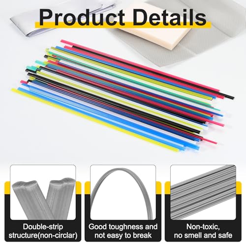 HARFINGTON 2set(10pcs) Plastic Welding Rods 8inch PVC Welding Strips Welder Rods for Car Bumper Kayak Daily Repair Plastic Welder Car Bumpers, Gray - color: Gray, size: 8inch