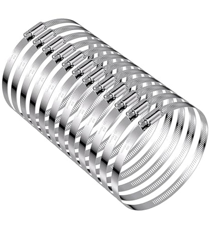 12Pack 5 inch Hose Clamps,Stainless Steel Large Hose Clamp Adjustable from 4-23/32"-5-1/2"/120-140mm,Metal Worm Gear Duct Clamp for Dryer Vent Hose,Fuel Line,Plumbing,Automotive,Exhaust,Radiator - size: 5 inch (4-23/32" - 5-1/2")