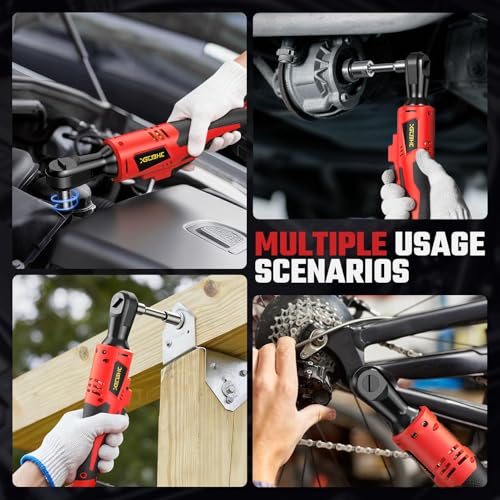 3/8" Cordless Ratchet Wrench for Milwaukee M18 18V Battery - 75Ft-Lbs Brushless Motor Electric Ratchet Set with 0-300RPM Variable Speed,8 Sockets,1/4" and 1/2" Adapters,3" Extension Bar(Tool Only)