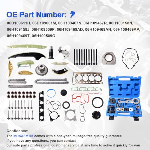 Timing Chain Kit wiht Tool Kit for 2009-2015 Audi A4 Q5 TT, for VW Jetta Golf GTI, Fit for 2.0T CAEB CCTA Engine, Include Valve Cover Gasket Set, Durable OE Standard Engine Timing Replacement Parts | OE Standard Timing Replacement parts, AJ133 - color: Fo