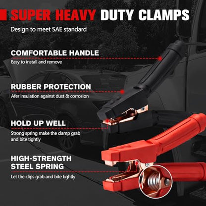 FIERYRED 2/0 Gauge 30 FT Quick Connect Jumper Cables, 1500A Heavy Duty Booster Cables with Travel Bag, Heavy Duty Battery Jumper Cable for Truck, Diesel Trucks, SUV and Car - size: 2/0 Gauge 30 FT w/Andersen Connector