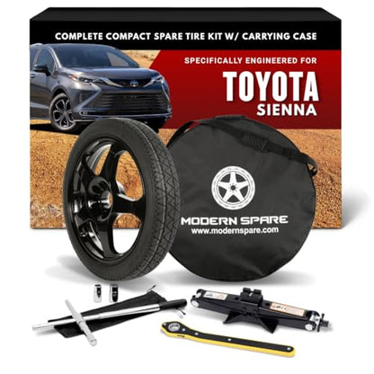 Modern Spare - Fits 2021-2026 Toyota Sienna - Complete Compact Spare Tire Kit With Carrying Case