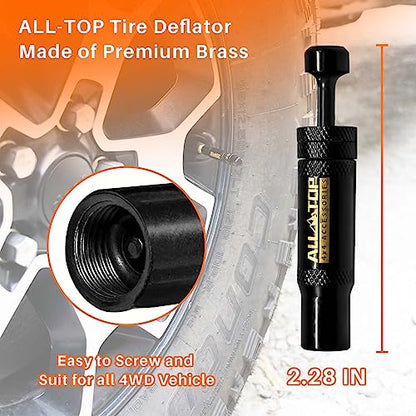 ALL-TOP Adjustable Auto-Stop Tire Deflator Valve Kit (10-30 PSI) 4 PCS Screw-on Tyre Air Down Tool for Offroad 4x4 (with 5 Valve caps) - color: 4pcs