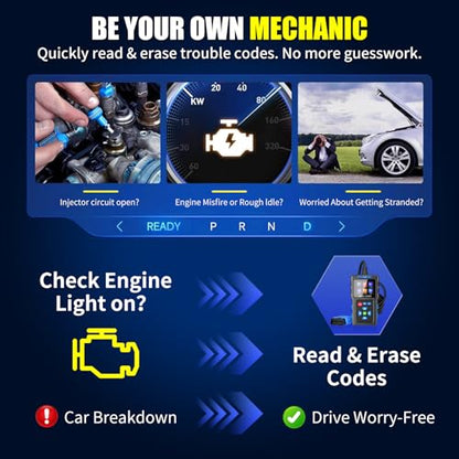 Check Engine Code Reader, OBD 2 Scanner T200, Car Diagnostic Scanner, Vehicle Code Reader for Cars and Trucks, Plug & Play with Live Data