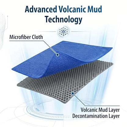 NADUSEP Clay Towel for Auto Detailing – Synthetic Clay Bar Towel 12” x 12” – Paint & Glass Decontamination Tool for Car Wash, Removes Contaminants for Cars, Trucks, SUVs