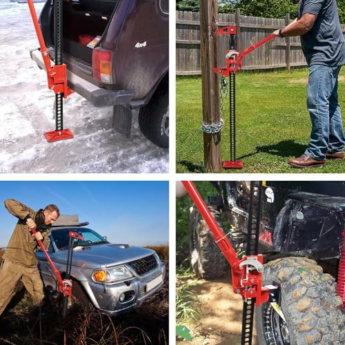 60" Ratcheting Off Road Utility Farm Jack - 3 Ton (6,000 Lbs) Capacity, Floor Jack Lifting Range of 5.12 Inch to 55 Inch Ideal for Car, Truck, ATV, and SUV Use