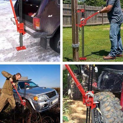 60" Ratcheting Off Road Utility Farm Jack - 3 Ton (6,000 Lbs) Capacity, Floor Jack Lifting Range of 5.12 Inch to 55 Inch Ideal for Car, Truck, ATV, and SUV Use