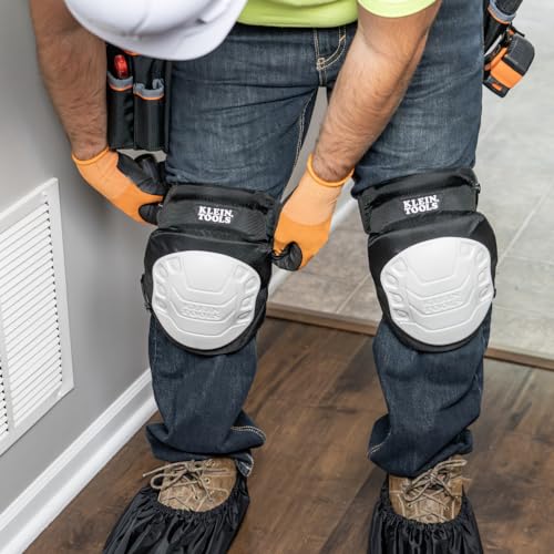 KLEIN TOOLS 60846 Knee Pad for Men and Women, Non-Marring, Gel-Like Padding, Adjustable Straps, Great for Construction and Flooring