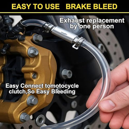 4 PCS Universal Brake Fluid Deflerator, Brake Bleed Hose, Brake System Bleeding Tools, Auto Motorcycle Clutch One-Way Check Valve Tube Deflation Tool Kit Hose with Metal Clamp (4 PCS) - color: 4 PCS