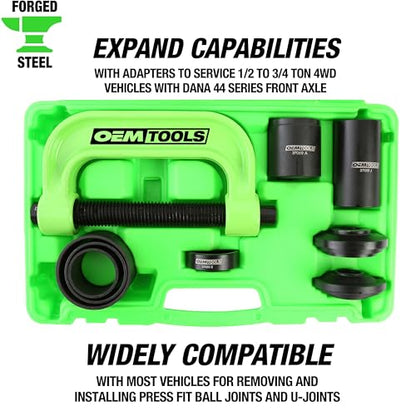 OEMTOOLS 37089 Ball Joint Press Kit, U Joint Removal Tool, Heavy-Duty Ball Joint Removal Tool, Steel C-Clamp for 4WD Trucks, Rust-Resistant Ball Joint Tool - style: 4WD Heavy-Duty Ball Joint Removal