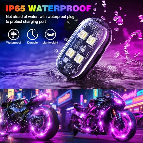 4LEDs Wireless LED Strobe Lights, Rechargeable Anti-Collision Warning Light | 4PCS Waterproof Emergency Light with Remote Control, flashing lights for Car Drone Bike Aircraft, Halloween Decorative Lights - size: 4PCS (Upgraded 4LEDs)