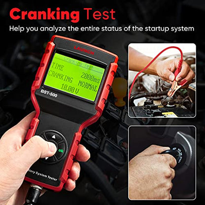 LAUNCH BST-500 Car Battery Tester 12V 24V Battery Load Tester,100-2000CCA Automotive Battery Alternator Tester for Cars/Boat/Truck/Lawn Mower, Compatible with Flooded AGM Gel EFB,etc.