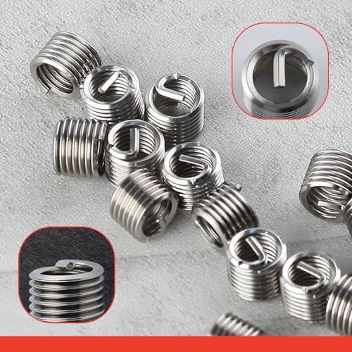 30 Piece M6 x 1.0mm Thread Repair Kit with HSS Drill Bit, M6 Metric Thread Repair Insert Kit, Portable Rethreading Tool Kits, Compatible Hand Tool Set for Auto Damaged Threads Repairing - size: M6 x 1.0mm