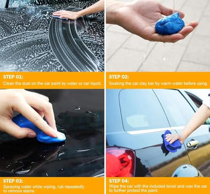 Car Clay Bar Auto Detailing Kit - 4 Pack X 100g Magic Clay Bar Cleaning with Easy Wash The