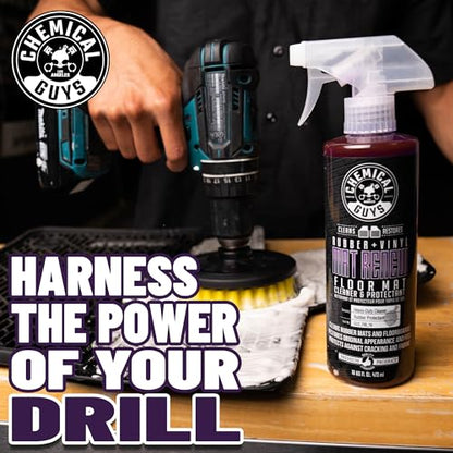 Chemical Guys HOL70016 Heavy Duty Floor Mat Cleaning Kit with Mat Renew Rubber + Vinyl Floor Mat Cleaner and Protectant (16 fl oz), Drill Brush Attachment, & Workhorse Towels, 5 Item Kit - size: 3.2 Fl Oz (Pack of 5)