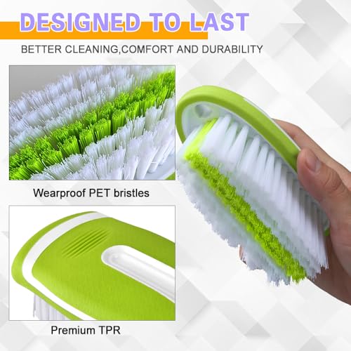 Carpet and Upholstery Cleaning Brush, Household Hard Bristle Brush, Car Plastic Gap Cleaning Brush, Universal Auto Detailing Brush for Car Interior Seat, Clothes and Sofa Cleaning - color: Green