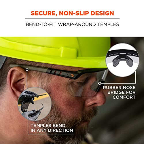 Ergodyne Unisex Skullerz Aegir Anti-scratch & Enhanced Anti-fog Safety Glasses - color: Clear Lens