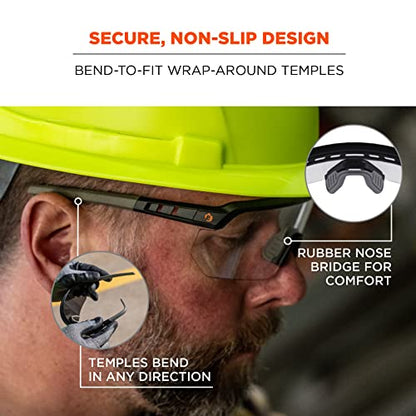 Ergodyne Unisex Skullerz Aegir Anti-scratch & Enhanced Anti-fog Safety Glasses - color: Clear Lens
