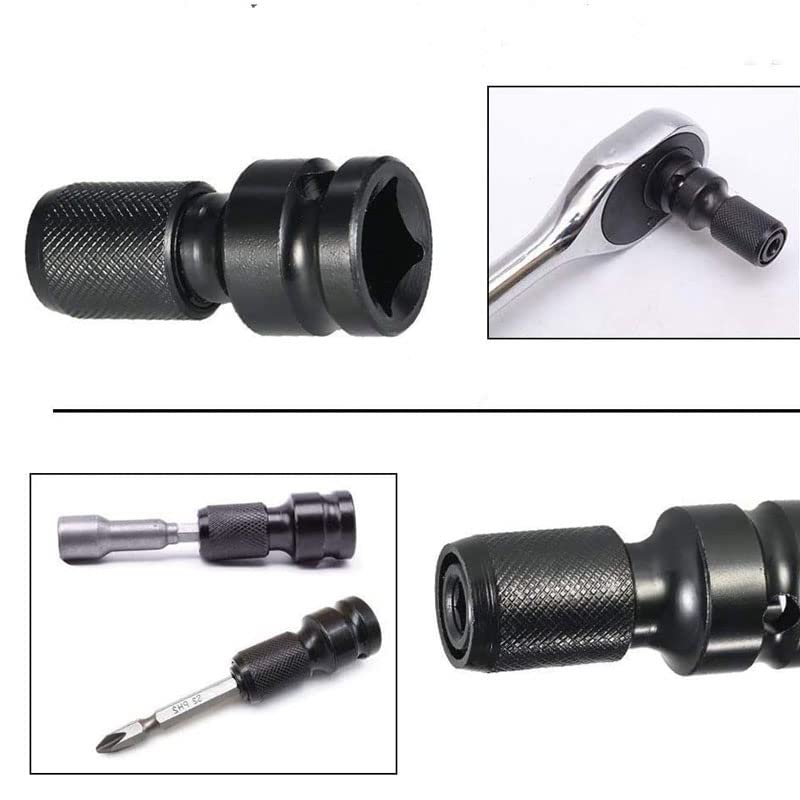 Acxico 4 Pcs Ratchet Socket Wrench Adapter 1/2 Inch Square To 1/4 Inch Hex Stonego Ratchet Spanner Converter Heavy Electric Wrench Connector