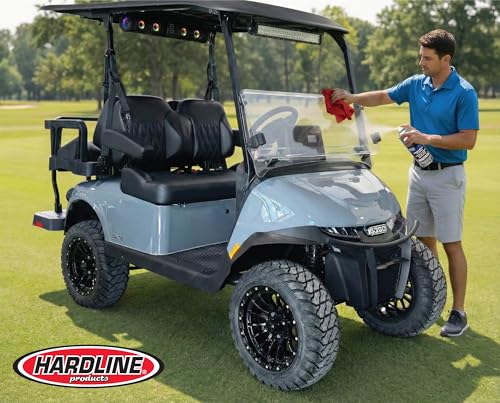 Hardline Products USA RX UV Protectant Golf Cart Detailer & Polish – Restores Vinyl Windows, Polycarbonate Windshields & Plastic Trim – Anti-Static – Cleaning Kit with Microfiber Towel - RXCT