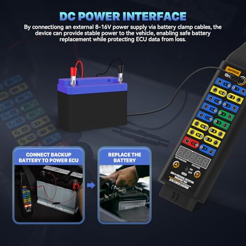 AUTOOL OBD2 Breakout Box OBDII Protocol Detector for Monitoring Signals of Protocol/Power/Grounds, ECU Connector with Multi-Function Jumper 120Ω, OBD Diagnostic Port Tester CAN Test Box