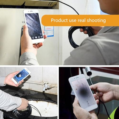 Endoscope Camera with Light, Borescope Tools with 6 Adjustable Led Lights, Endoscope with Semi-Rigid Snake Camera, Ip67-waterproof Inspection Borescope for Phone -16.4ft Dual-Lens (Soft Cord, 1m)