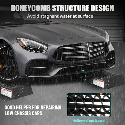 Low Profile Car Ramps for Lift Maintenance and Oil Changes, 2.6" Lift | Heavy Duty Race Ramps for Sports Car Low Chassis Vehicle, 2 Pack - color: 5 Ton