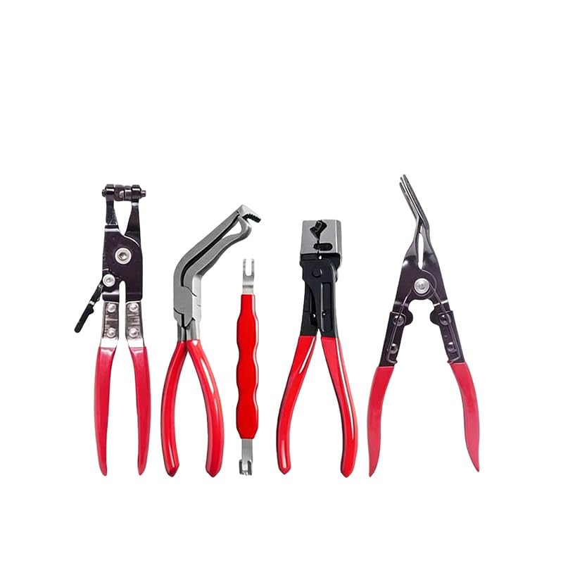 Sakerplus Professional Hose Clamp Kit, Pliers Set - Complete Fuel Line Tool Kit with Hose Removal Pliers & Clip Tools for Automotive Maintenance (5 in 1 Set) - style: 5 in 1 Set