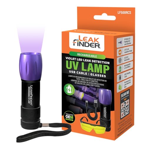 LF500RCS Rechargable UV Lamp Flashlight with USB Cable & Fluorescence-Enhancing Glasses - size: Rechargeable UV Light