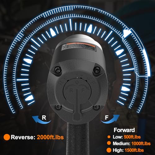 Trivd Frol Air Impact Wrench 1/2" - 1/2 Inch Impact Gun 1/2 Drive, 1500Ft-lbs, 8000RPM High Torque Impact Wrench, Weight 4.74 lb, 1/2 Air Impact Gun for Auto Repair, Tire Shop - style: 1/2 inch Air impact wrench