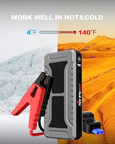 Car Jump Starter, 4000A Peak Battery Jump Starter (for All Gas or Up to 10L Diesel), Portable Battery Booster Power Pack, 12V Auto Jump Box with LED Light,Power Bank, USB Quick Charge - color: Black