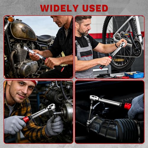 DEKOPRO 26Pcs Bike Torque Wrench Set, 1/4 Inch Drive Torque Wrench, 20-200 IN.LB(2.3-22.2 Nm), ±3% Accuracy, 72 Tooth Dual-Direction Adjustable with Socket Bits, for Mountain Bike, Bicycle Repair - size: 1/4 Inch (20-200 in.-lb.)