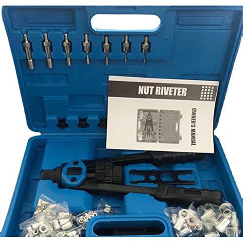 Hand Rivet Nut Tool, 13” Long Handles Hand Riveter Rivnut Tool Kit with 7 Pcs Metric Mandrels and 110 Pcs Rivet Nuts from M3 to M12 - size: 13" Hand Riveter + 110pcs Metirc Assortment
