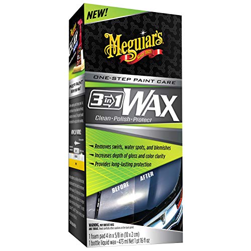 Meguiar's 3-in-1 Wax, Advanced Cleaner Wax that Blends Defect and Scratch Removal with Car Polishing, Keep Your Car Care Simple With an All in One Product, 16 Oz