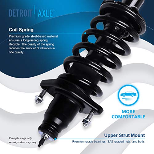 Detroit Axle - 4pc Struts for 2007-2011 Honda CR-V Complete Front and Rear Quick Install Ready Struts w/Coil Spring Assembly 2008 2009 2010 Replacement Strut Shock Absorbers Suspension Kit - size: 04-3138/Pair