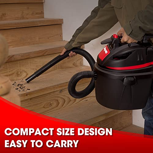 Shop-Vac 5760288 2.5 Gallon Wet/Dry Vacuum, 2.5 Peak HP, 1.25 Inch Diameter x 4 Ft Hose, Portable Compact Design - color: Black