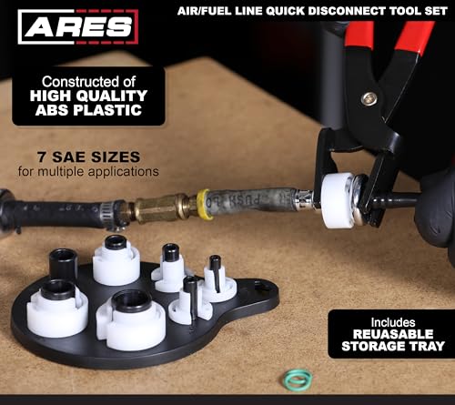 ARES 70317 - Air Conditioner and Fuel Line Disconnect Tool Set - Quick Disconnect Tool - 7 Popular SAE Standard Sizes for Multiple Applications - Sizes 1/4-Inch to 7/8-Inch