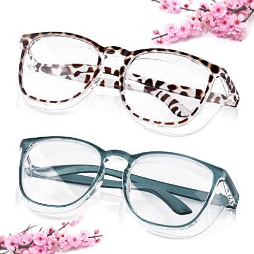 SQIMZAR Safety Glasses Goggles For Women Nurses Protective Eyewear,Anti Fog Safety Goggles - color: Leopard+blue