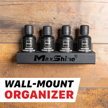 Maxshine Universal Detailing Ceramic Coating Holder – Wall-Mount Organizer Holds 4 Bottles (50–100ml) – Sturdy Lightweight Rack for Garage Storage & Mobile Use – Premium Auto Detailing Accessory