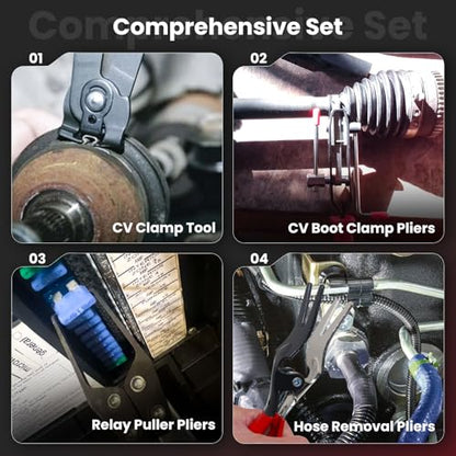 CV Axle Boot Clamp Tool Relay Puller Plier Tool For Auto UTV ATV Repair | CV Boot Clamp Plier CV Axle Boot Clamp Pliers Hose Removal Plier Relay Puller Pliers